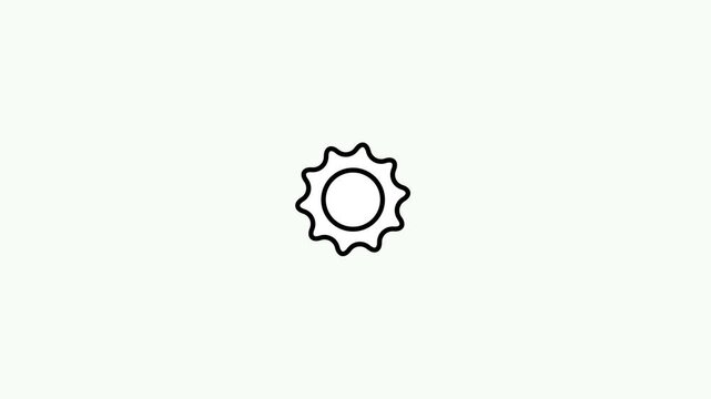 Setting Icon vector illustration.Settings icon animation.setting roted icon.4K setting vector video animation.
