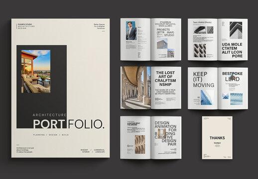 Minimalist Architecture Portfolio Book let Template Layout