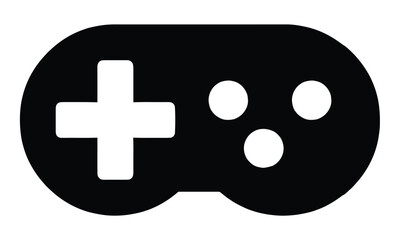 Black video game controller icon for gaming and digital entertainment © Asma Artwork 