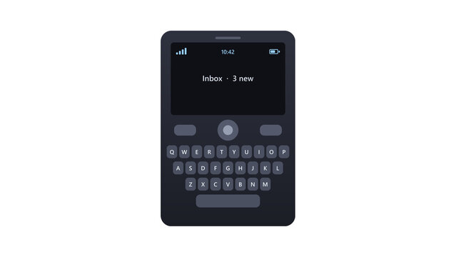 QWERTY bar phone with full keyboard and messaging screen
