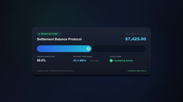 Fintech Settlement Balance Protocol Progress Interface