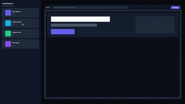 No-Code Visual Form and Survey Builder Interface Design Mockup with Drag and Drop Components
