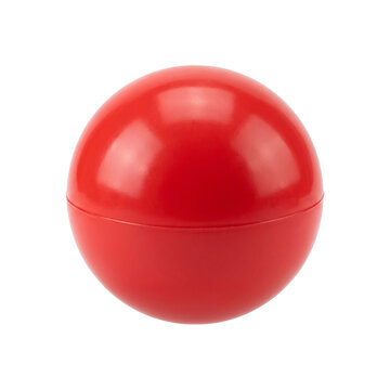 Glossy Red Plastic Ball with Smooth Round Surface on Transparent Background PNG