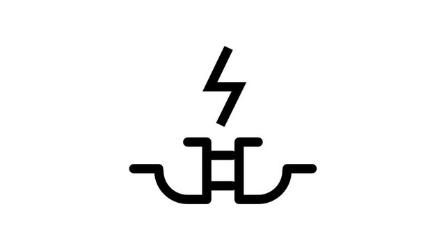 Broken electrical plug icon showing a disconnected power cord and wall socket symbol indicating no power supply or an outage warning notice sign today