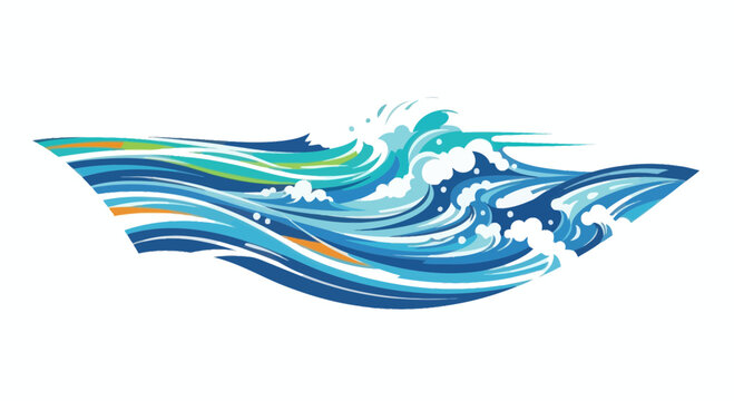 Dynamic Blue Ocean Wave Illustration