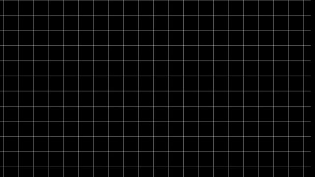Horizontal grid move background animation loop, seamless texture motion graphic overlay. thin white wireframe grid line fit for alpha channel or overlay layer
