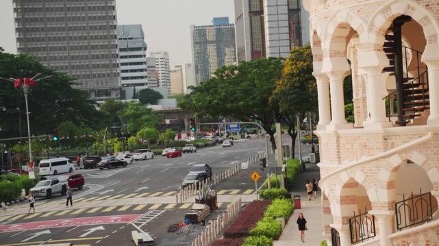 Sultan abdul samad building overlooking kuala lumpur traffic