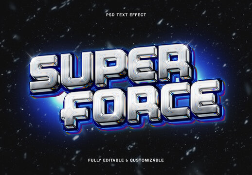 Chrome 3D Text Effect