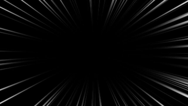 Dynamic radial speed lines on a dark background creating a tunnel effect, ideal for motion graphics.