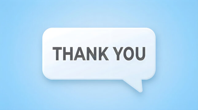 3d speech bubble with the text thank you vector illustration