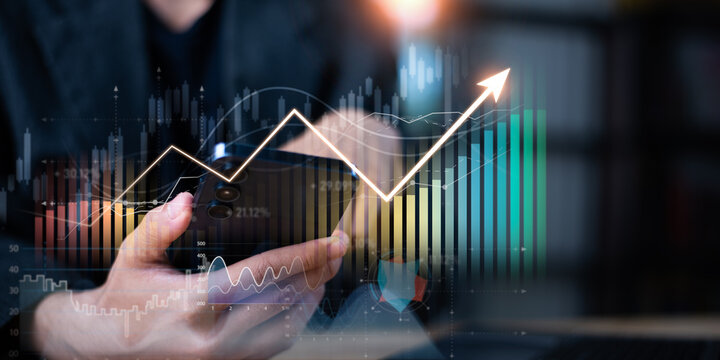 Investment analyst evaluates market growth through financial analysis, trading trends, portfolio performance, investment strategy, risk assessment, forecasting, and profit opportunities.
