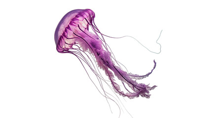 Purple transparent marine jellyfish wildlife isolated on transparent background © Olga