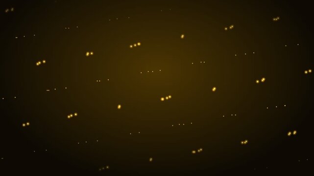 Golden Dust Particles on a Dark Luxury Background,Elegant floating particles with warm bokeh-style procedural glows.