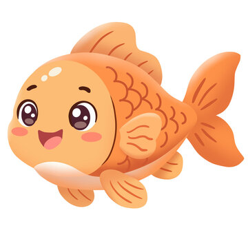fish cartoon in the aquarium