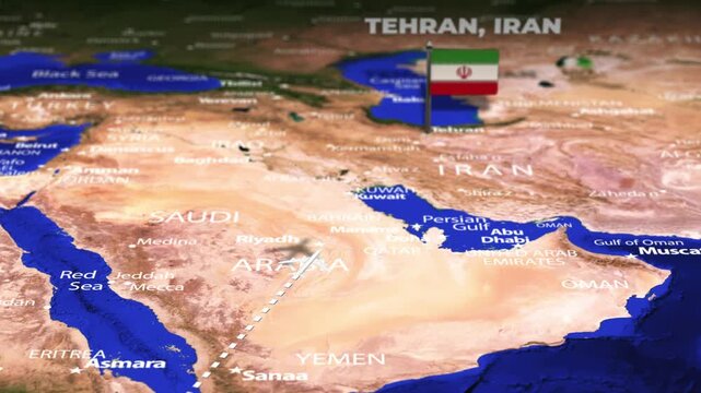 Flight From Nairobi KENYA to Tehran IRAN with flag pins