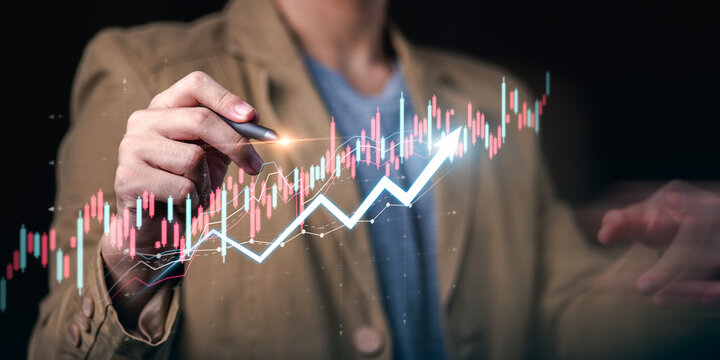 Investment analyst evaluates stock market growth through trading analysis, bullish trends, financial forecasting, market performance, investment strategy, and price movement for profitable decisions.