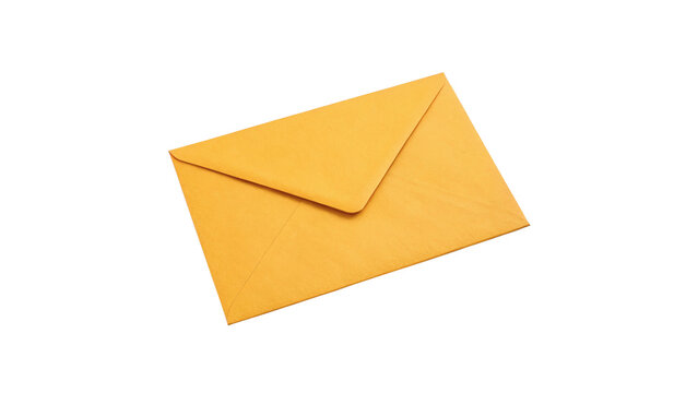 Blank bright yellow paper envelope for mail or festive invitation letter mockup template