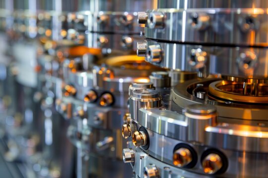 A detailed shot of the superconducting elements used in a Tokamak reactor, highlighting their role in maintaining magnetic confinement during plasma heating