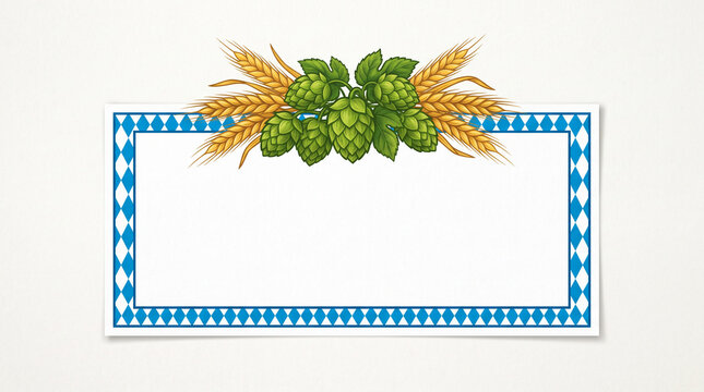 Bavarian border with hops and wheat.