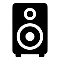 Loudspeaker Box with Tweeter and Woofer, Black Vector Silhouette © Selda