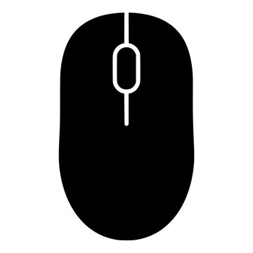 Wireless Computer Mouse with Scroll Wheel, Black Silhouette Style