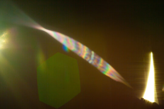 Sun flare on the black background
