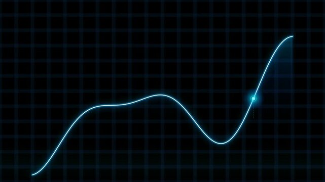 Abstract Blue Digital Waveform on Dark Grid - Technology & Data Background