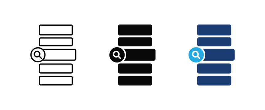 Average position search engine ranking list magnifying glass icon set