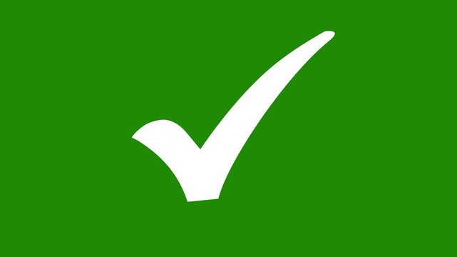 Check mark symbol. Animated reveal of a white checkmark icon. Check Mark, Tick, Yes, OK Symbol Animation. approved tick mark icon 4K