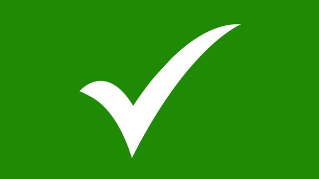 Check mark symbol. Animated reveal of a white checkmark icon. Check Mark, Tick, Yes, OK Symbol Animation. approved tick mark icon 4K