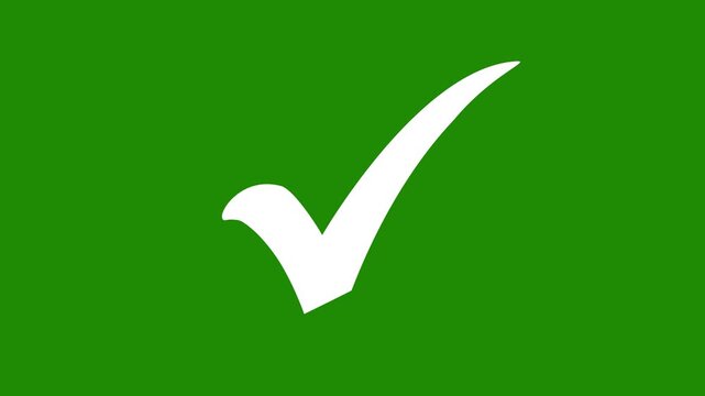 Check mark symbol. Animated reveal of a white checkmark icon. Check Mark, Tick, Yes, OK Symbol Animation. approved tick mark icon 4K