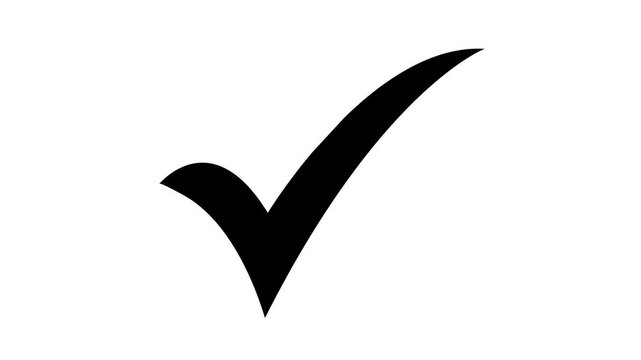 Green checkmark animation on white screen background. Tick symbol animation, success approval correct sign intro template. Check mark symbol. approved tick mark icon, Check mark icon animation , right
