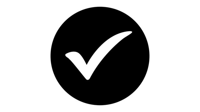 Animated green check mark icon approval symbol. check mark icon in green circle. Isolated on a white background. Check Mark, Tick, Yes, OK Symbol Animation. approved tick mark icon 4K