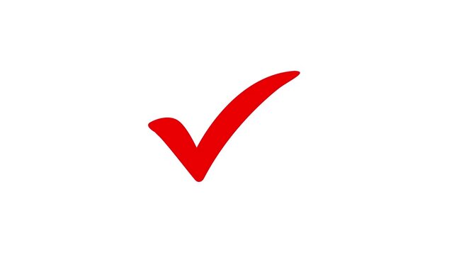 Check mark symbol animation. Approve and confirm sign. on white background with alpha channel. 4k Check mark symbol. approved tick mark icon, Check mark icon animation , right mark icon. check box