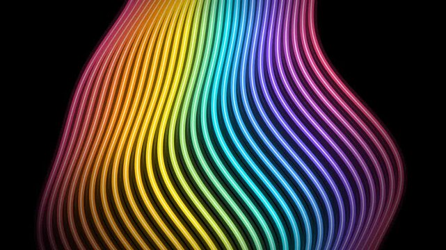 Vibrant Rainbow Spectrum Flowing Lines Abstract Motion Graphic Background