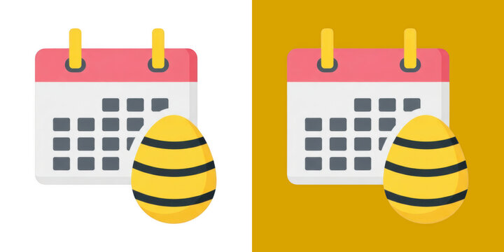 Easter Holiday Calendar Date Flat Icon Design transparent png