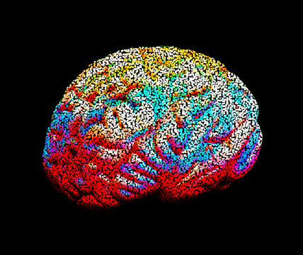 Disintegrating brain, conceptual illustration