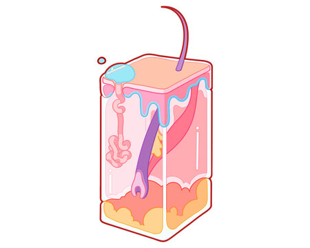 Skin block, illustration