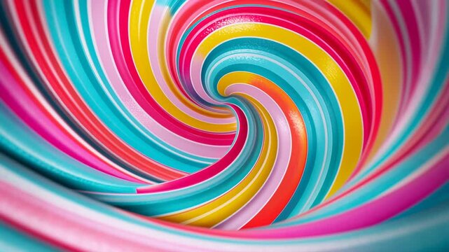 Abstract trendy candy stripes lines background moving dynamic Spiral motion texture AI Generative