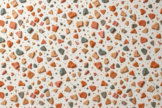 Colorful small stones scattered on a surface