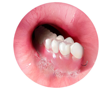 Oesophageal denture foreign body, illustration