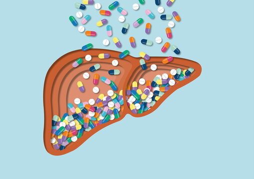 Hepatotoxicity, conceptual illustration