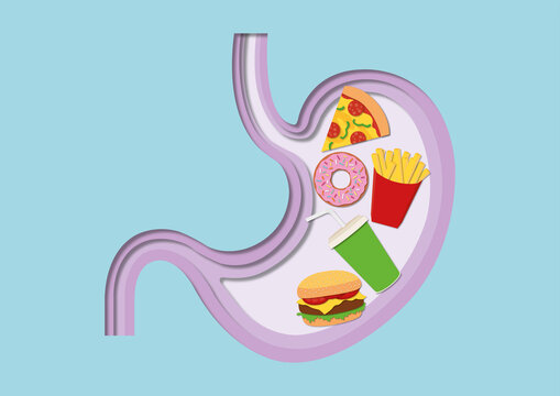 Unhealthy diet, conceptual illustration