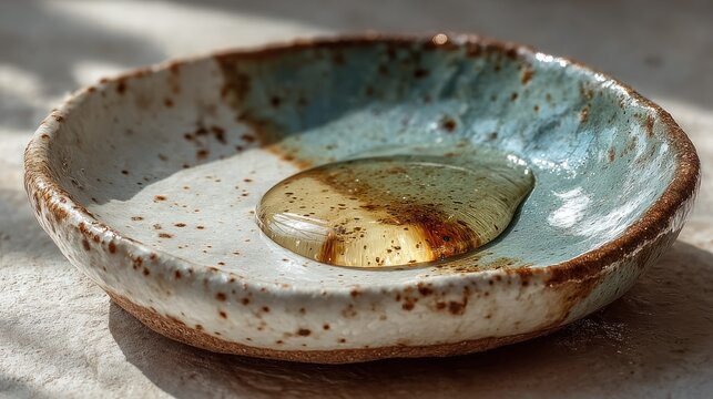 Ceramic bowl with brown glaze.