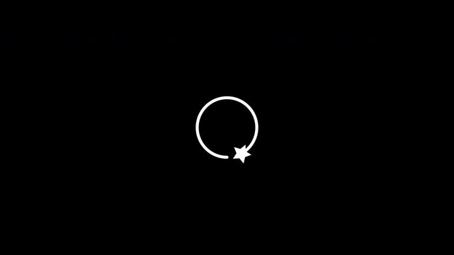 Loading Animation Circle Line Circular With Star Shape Spinning Rotate Clean White Loop Transparent Background