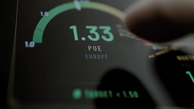 Europe PUE gauge confirms 1.33 below target