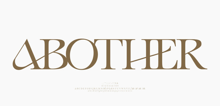 Beauty Luxury font alphabet logo. Typography beautiful fashion elegant classic letters serif italic fonts decorative wedding vintage retro logos. vector illustration