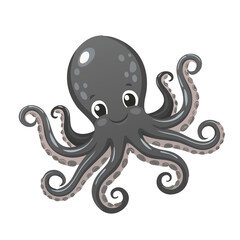 Cute Cartoon Octopus Marine Animal Illustration © CreativePixelsHub