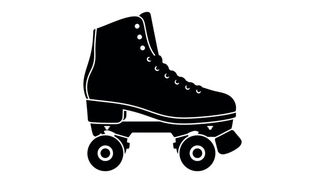 Retro Roller Skate Silhouette: A classic black silhouette of a roller skate, representing a nostalgic and fun way to glide with four wheels on the base.