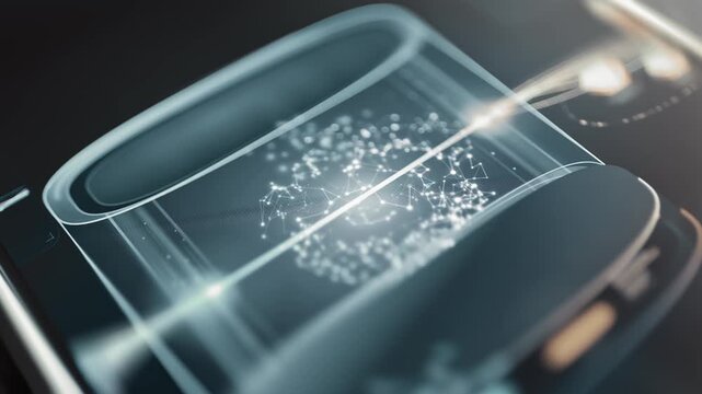 Network particles circulate inside virtual container